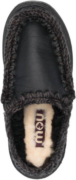 Mou Eskimo leather slippers Black