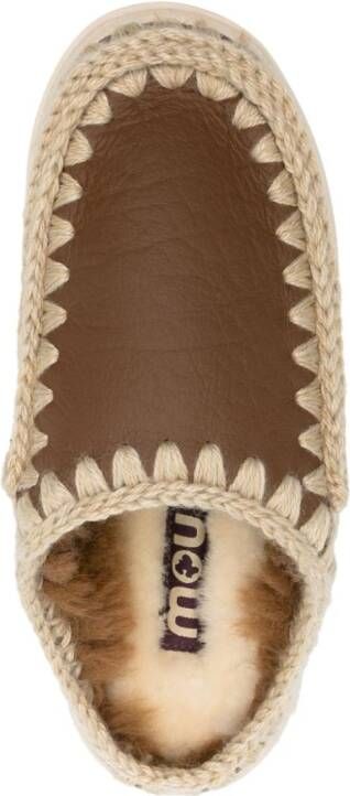 Mou Eskimo leather slippers Brown