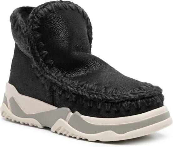 Mou Eskimo leather sneaker boots Black