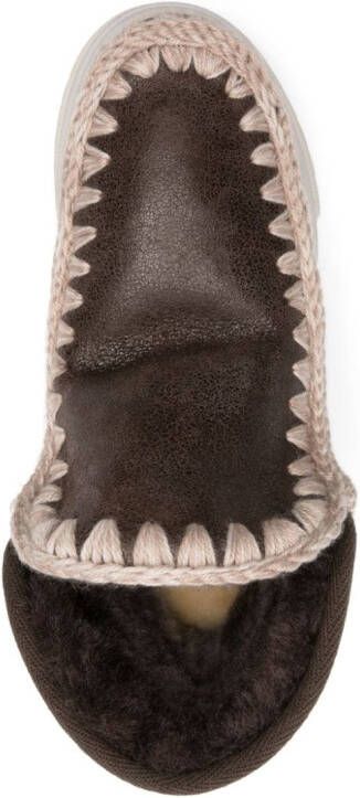 Mou Eskimo leather sneaker boots Brown