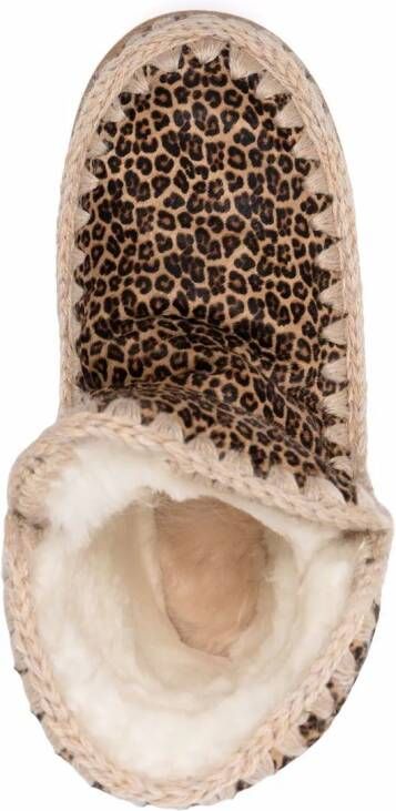 Mou Eskimo leopard-print boots Brown