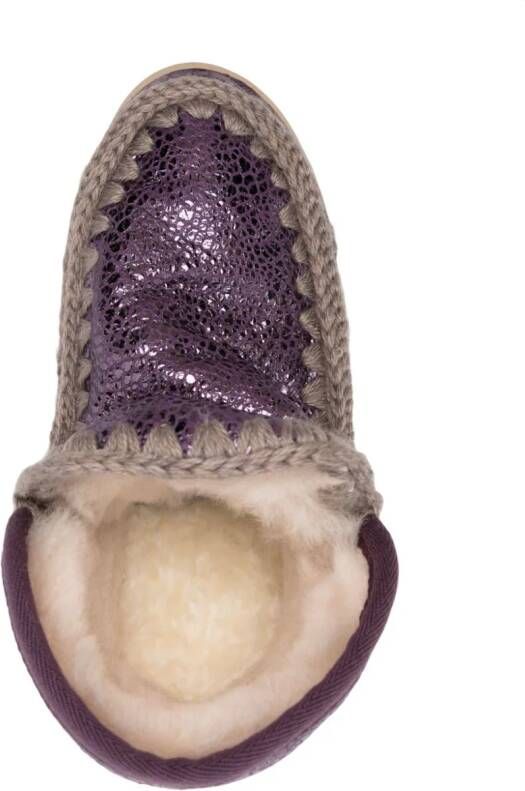 Mou Eskimo metallic ankle boots Purple