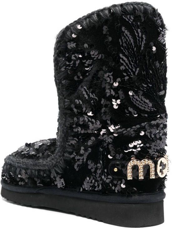 Mou Eskimo sequin-embellished boots Black