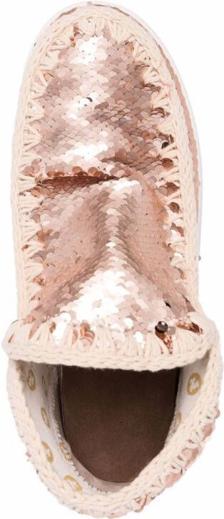 Mou Eskimo sequin-embellished boots Neutrals