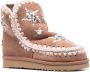 Mou Eskimo star-embroidered moccasin boots Pink - Thumbnail 2