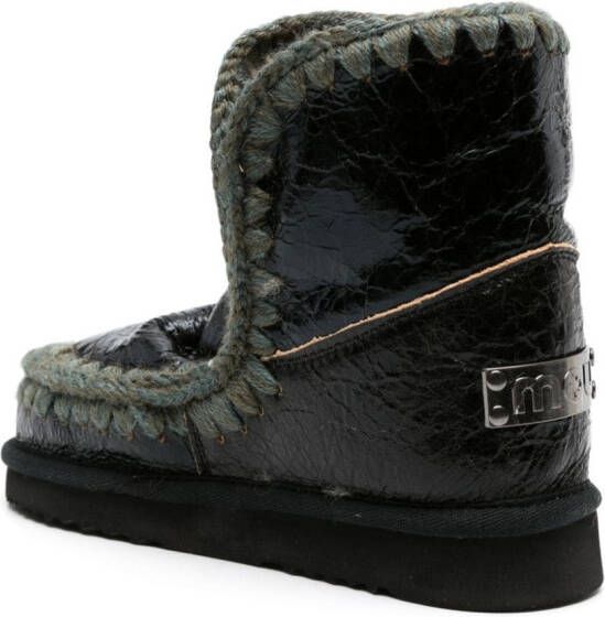 Mou Eskimo whipstitch-detail ankle boots Brown