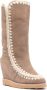 Mou French Toe 70mm wedge boots Neutrals - Thumbnail 2