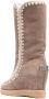 Mou French Toe 70mm wedge boots Neutrals - Thumbnail 3