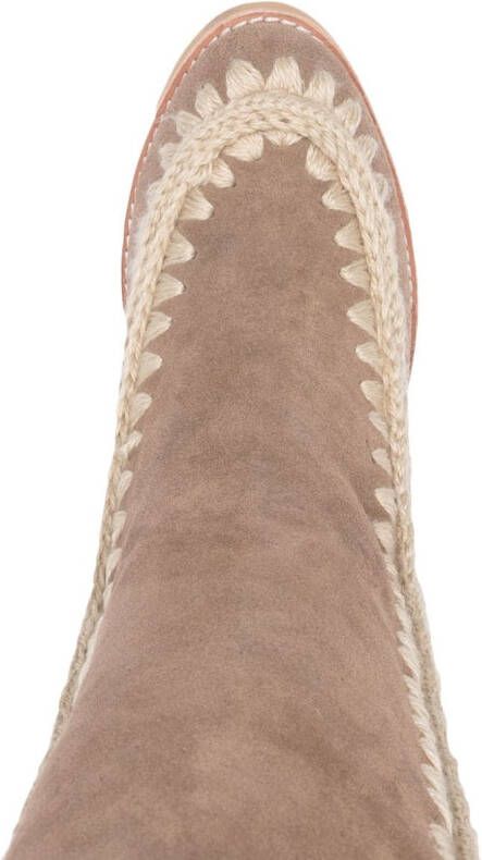 Mou French Toe 70mm wedge boots Neutrals