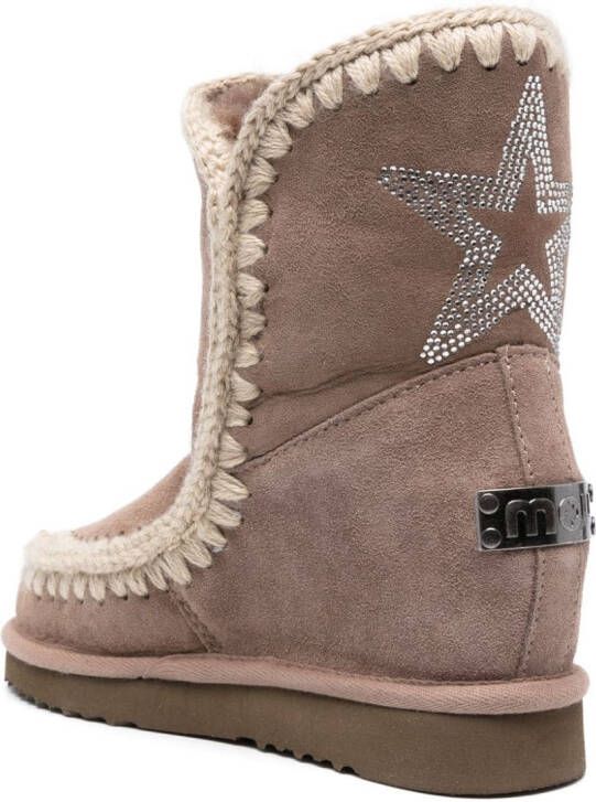 Mou Inner Wedge 70mm logo-plaque boots Neutrals