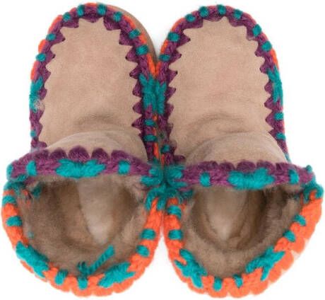 Mou Kids Eskimo contrast-stitching snow boots Neutrals