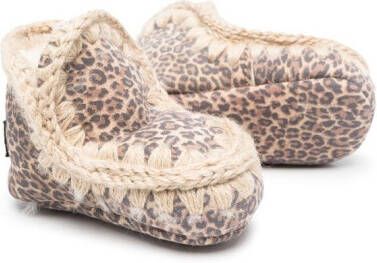 Mou Kids Eskimo leopard-print booties Neutrals
