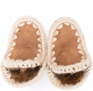 Mou Kids Eskimo sheepskin booties Brown