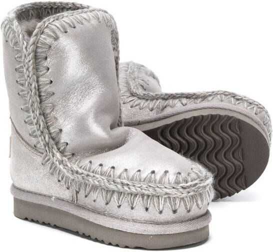 Mou Kids metallic sheen eskimo boots Grey