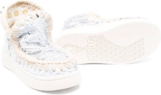 Mou Kids sequin-detailing ankle boots White