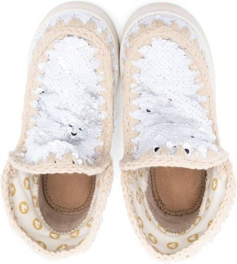 Mou Kids sequin-detailing ankle boots White