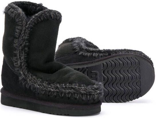 Mou Kids shearling-lined ankle boots Black