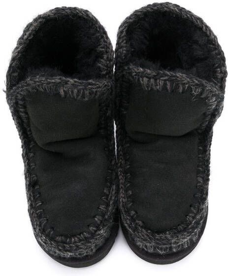 Mou Kids shearling-lined ankle boots Black