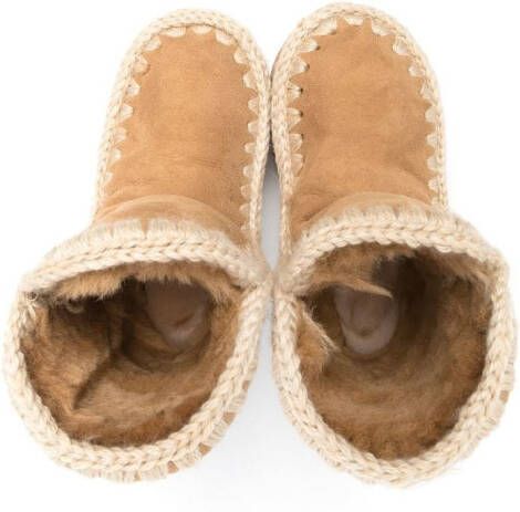 Mou Kids shearling-lined ankle boots Brown