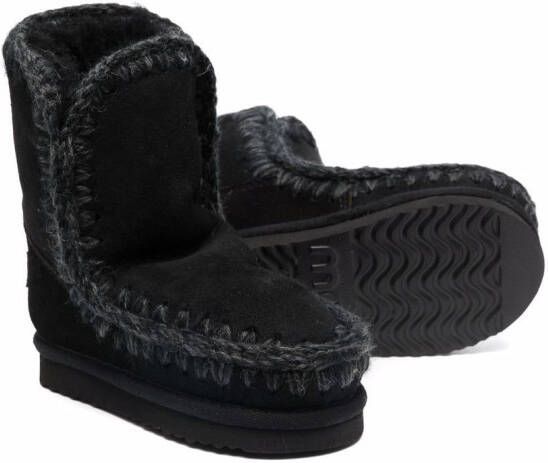 Mou Kids shearling lined boots Black