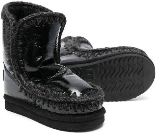Mou Kids shearling-lined leather boots Black