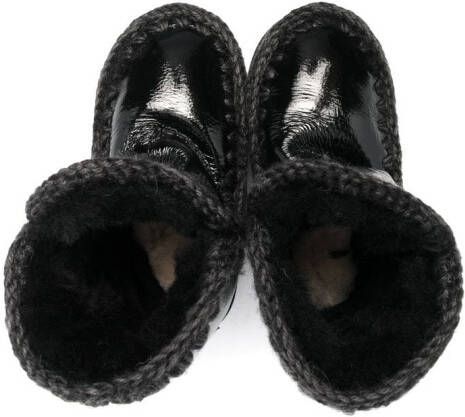 Mou Kids shearling-lined leather boots Black