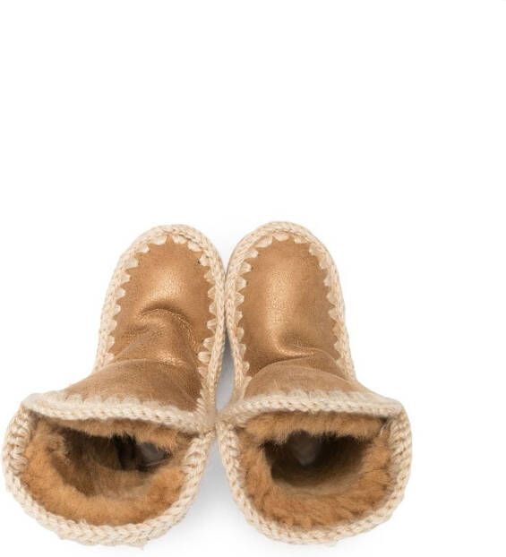 Mou Kids shearling-lined leather boots Brown