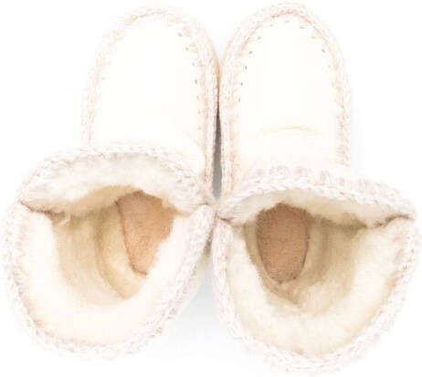 Mou Kids shearling-lined leather boots White