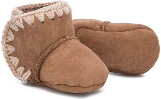 Mou Kids shearling snow boots Brown