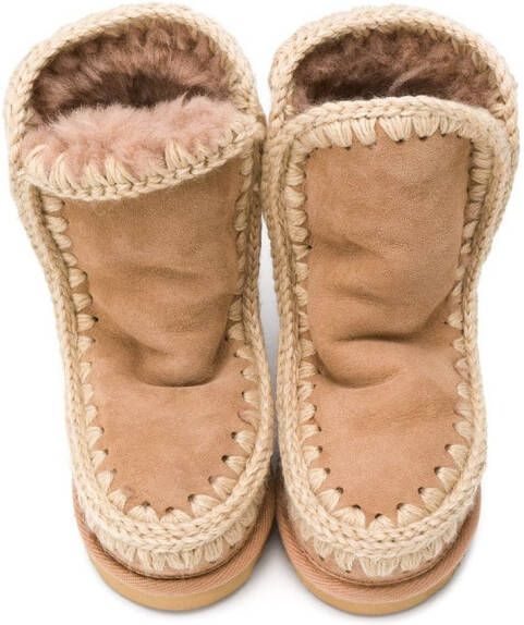 Mou Kids shearling snow boots Neutrals