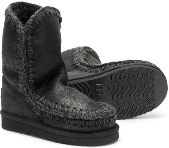 Mou Kids stitched slip-on boots Black