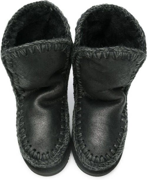 Mou Kids stitched slip-on boots Black