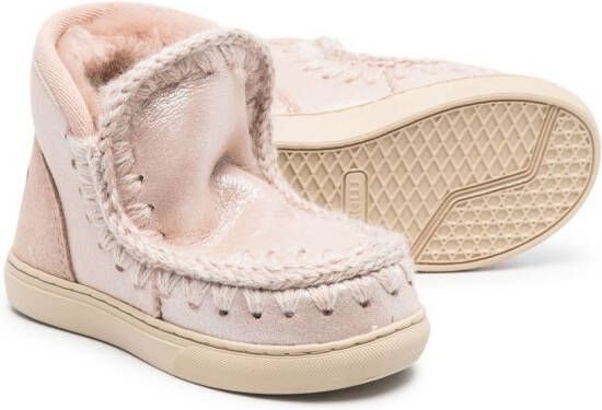 Mou Kids suede ankle boots Pink