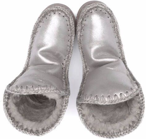 Mou Kids TEEN Eskimo shearling boots Silver