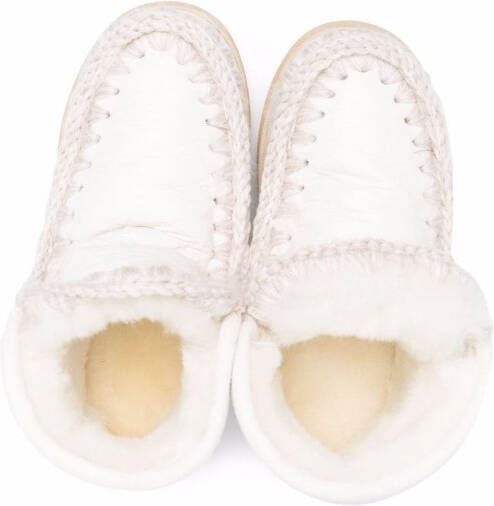 Mou Kids whipstitch-detail boots White