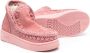 Mou Kids whipstitch-trim suede boots Pink - Thumbnail 2