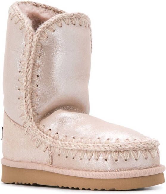 Mou lined metallic boots Pink