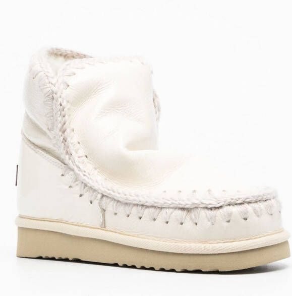 Mou logo-patch slip-on boots White