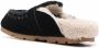 Mou logo-plaque shearling slippers Black - Thumbnail 3