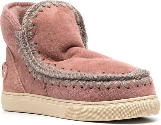 Mou logo-plaque sneaker boots Pink