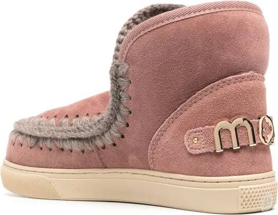Mou logo-plaque sneaker boots Pink