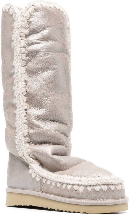 Mou metallic leather boots Neutrals