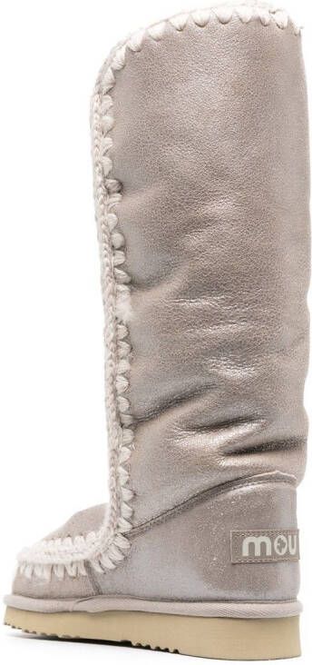 Mou metallic leather boots Neutrals