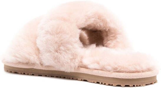 Mou open-toe shearling slides Pink