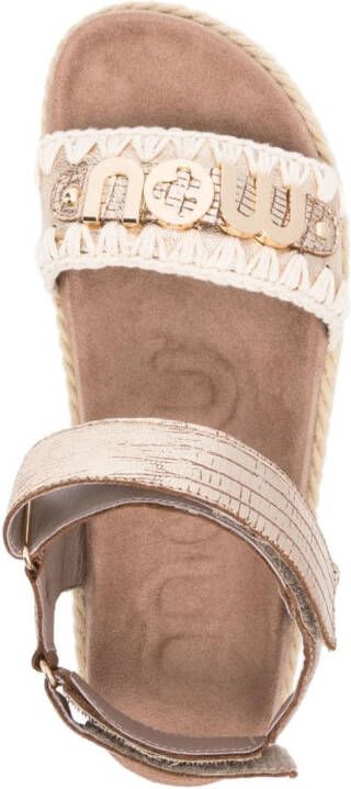 Mou Rope logo-lettering leather sandals Gold