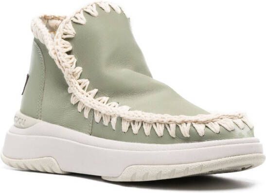 Mou Schuhe leather ankle boots Green