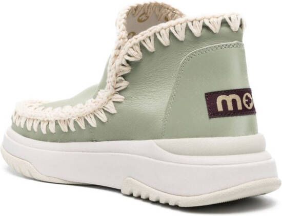 Mou Schuhe leather ankle boots Green