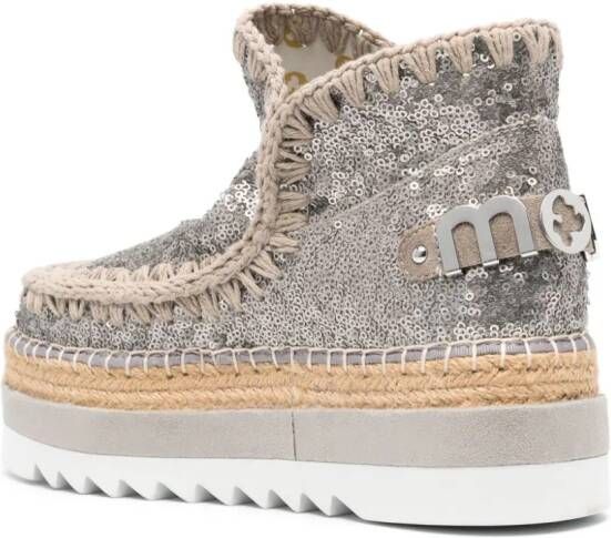 Mou sequin ankle boots Silver