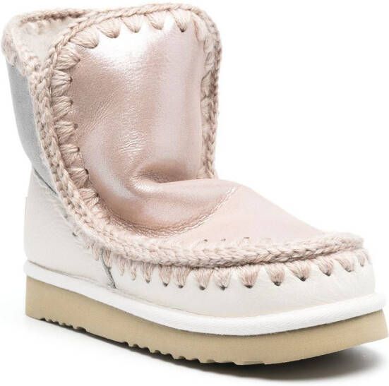 Mou shearling-lined moccasin boots Pink