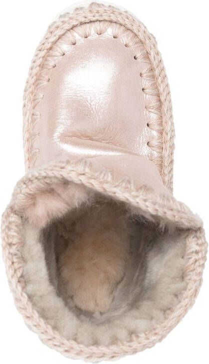 Mou shearling-lined moccasin boots Pink